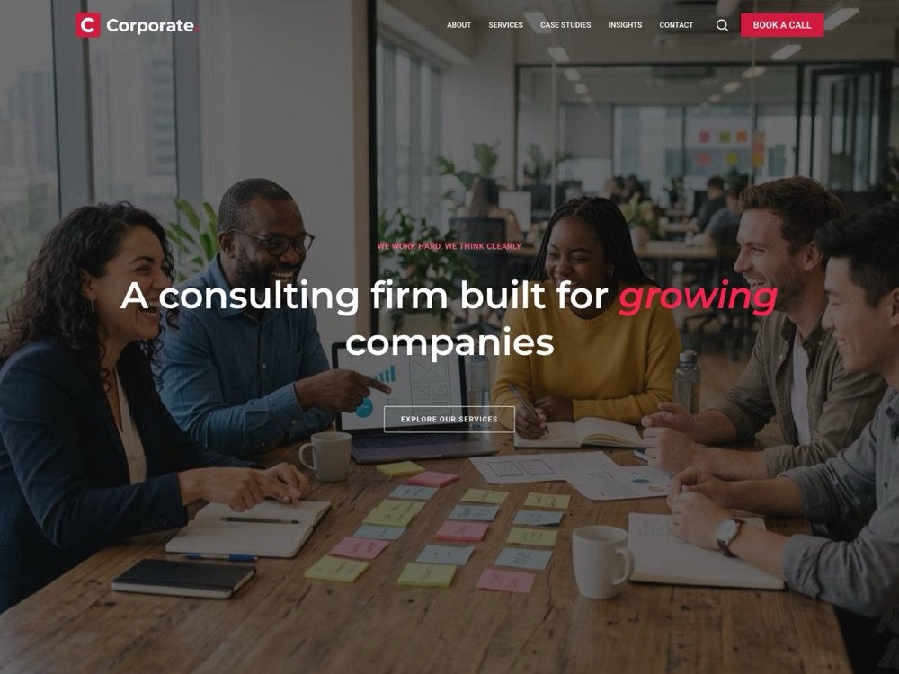 Corporate demo home page