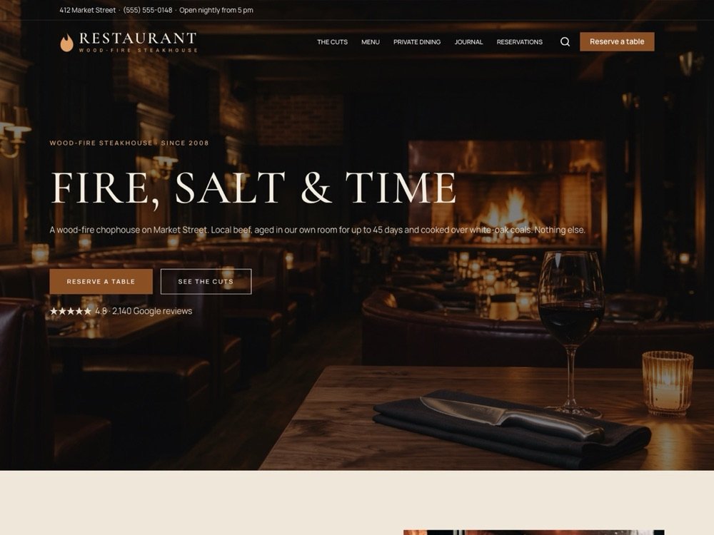 Restaurant demo home page