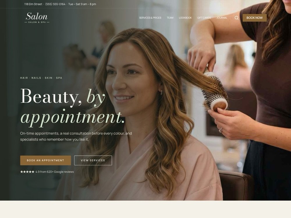 Salon demo home page